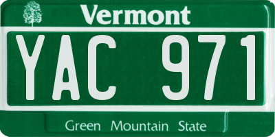 VT license plate YAC971