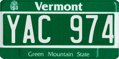 VT license plate YAC974