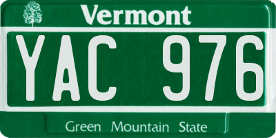 VT license plate YAC976