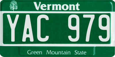 VT license plate YAC979