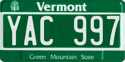 VT license plate YAC997