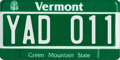 VT license plate YAD011