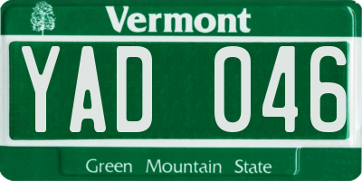 VT license plate YAD046
