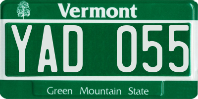 VT license plate YAD055