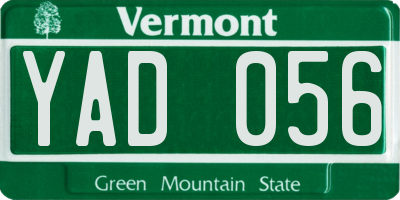 VT license plate YAD056