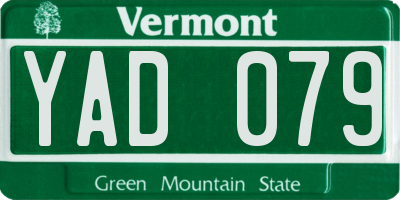VT license plate YAD079