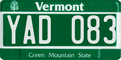 VT license plate YAD083
