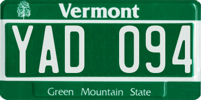 VT license plate YAD094