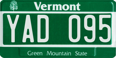 VT license plate YAD095
