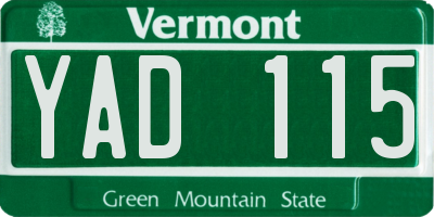 VT license plate YAD115