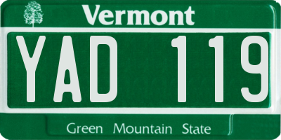 VT license plate YAD119