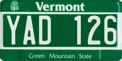 VT license plate YAD126