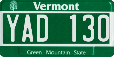 VT license plate YAD130