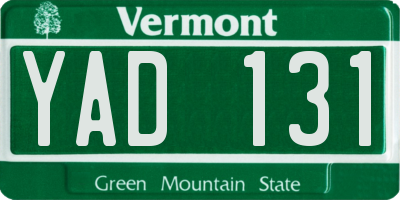 VT license plate YAD131