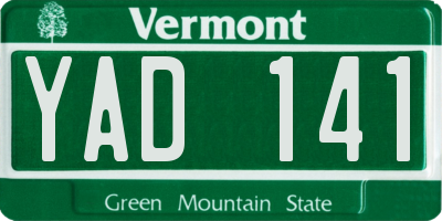 VT license plate YAD141