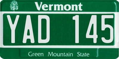 VT license plate YAD145