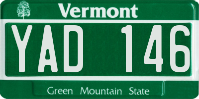 VT license plate YAD146
