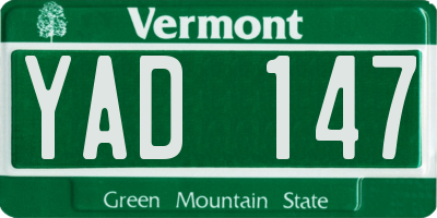 VT license plate YAD147
