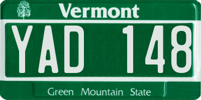 VT license plate YAD148