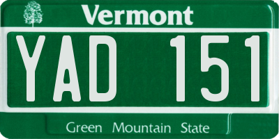 VT license plate YAD151