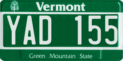 VT license plate YAD155