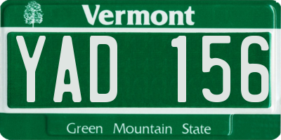 VT license plate YAD156