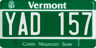 VT license plate YAD157