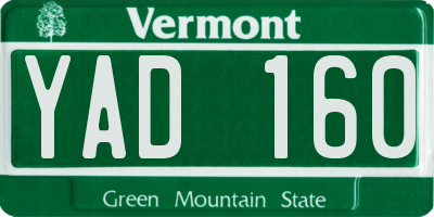 VT license plate YAD160