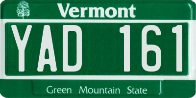 VT license plate YAD161