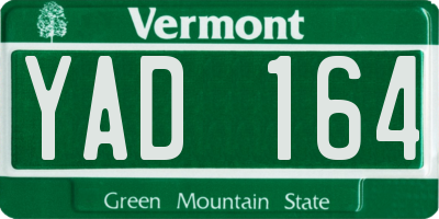 VT license plate YAD164