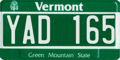 VT license plate YAD165