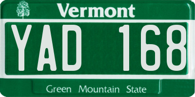 VT license plate YAD168