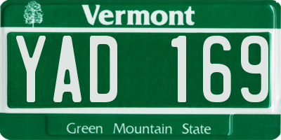 VT license plate YAD169