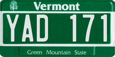 VT license plate YAD171