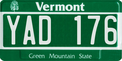 VT license plate YAD176