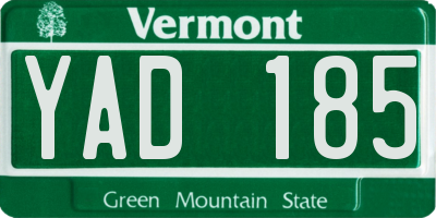 VT license plate YAD185