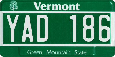 VT license plate YAD186