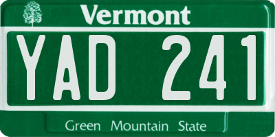 VT license plate YAD241