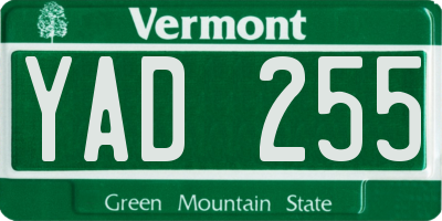 VT license plate YAD255