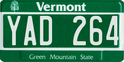 VT license plate YAD264