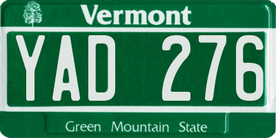 VT license plate YAD276
