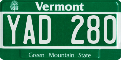 VT license plate YAD280