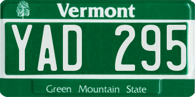 VT license plate YAD295