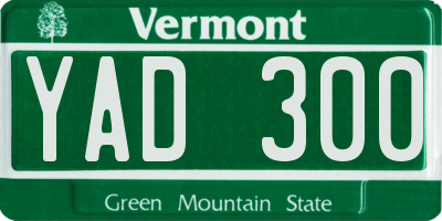 VT license plate YAD300