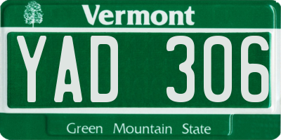 VT license plate YAD306
