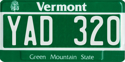 VT license plate YAD320