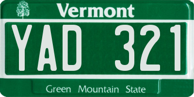 VT license plate YAD321