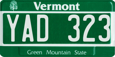 VT license plate YAD323