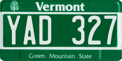 VT license plate YAD327