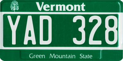 VT license plate YAD328